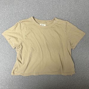MADEWELL T-Shirt cropped Women's M Army Khaki Short Sleeve,‎ Stretchy Cotton